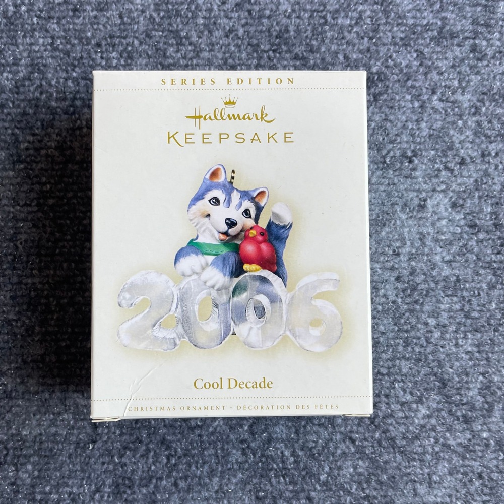 Hallmark Keepsake 2006 Cool Decade Husky Puppy Christmas Ornament QX2463